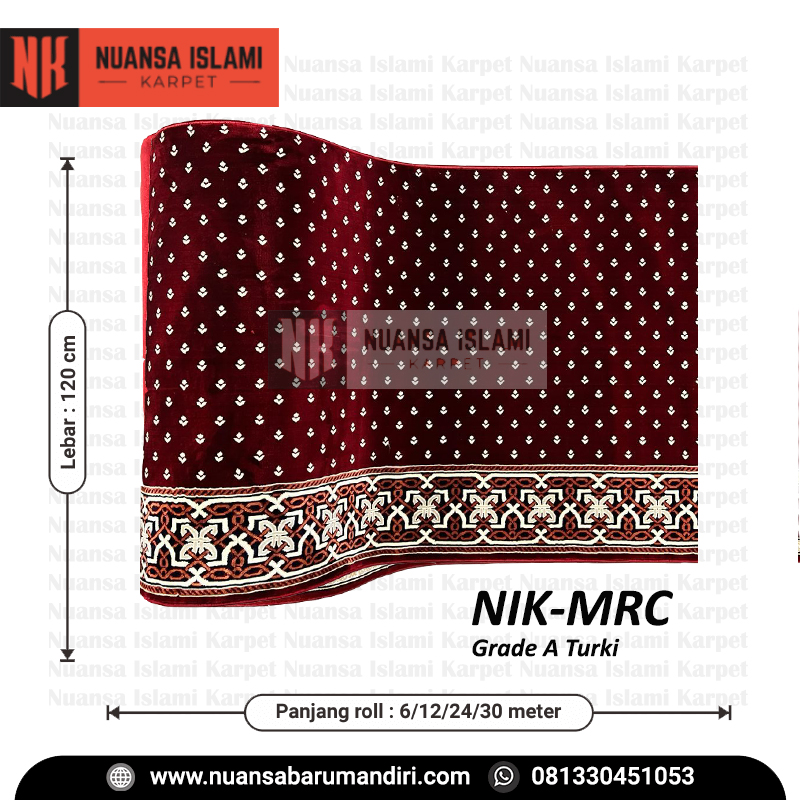 Karpet Masjid Grade A NIK MRC Merah Motif di Sidoarjo