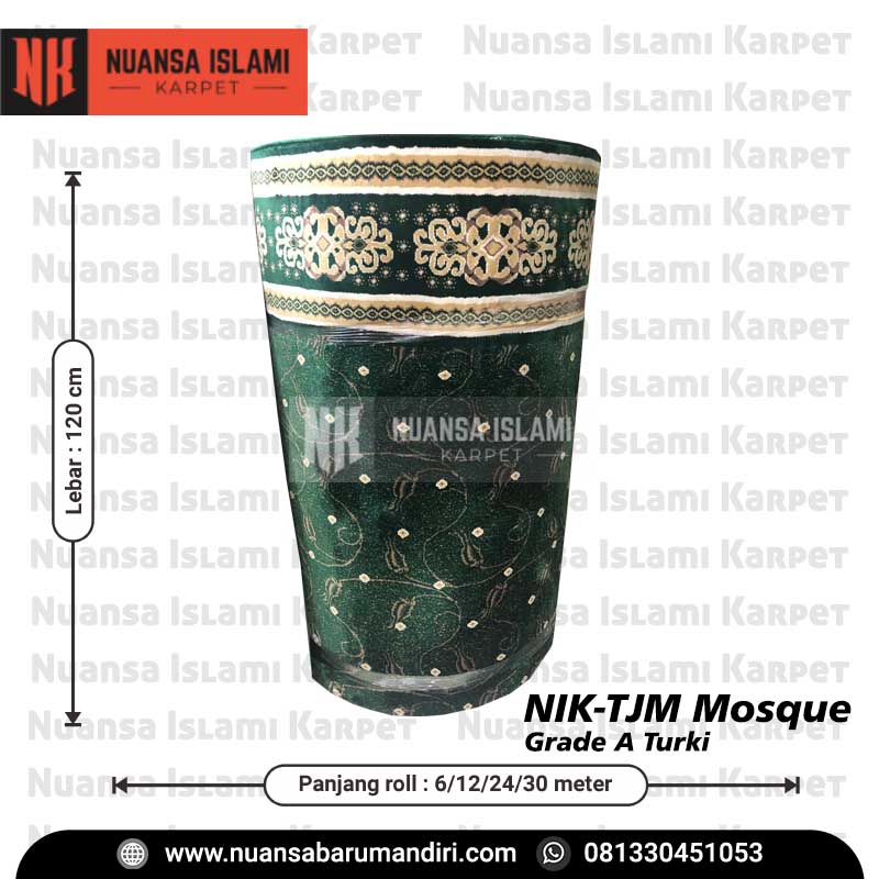 Karpet Masjid Grade A NIK TJM Hijau Motif di Sidoarjo