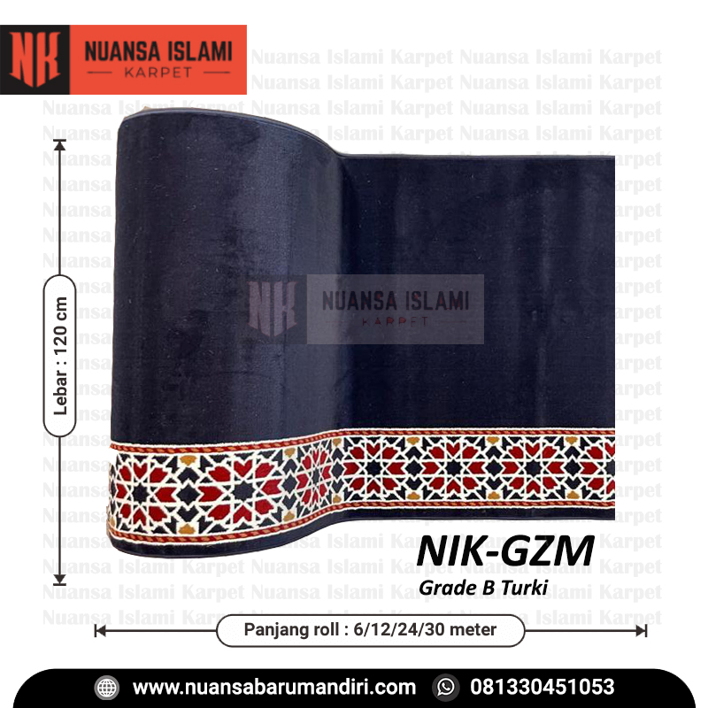Karpet Masjid Grade B NIK GZM Ungu Polos di Sidoarjo