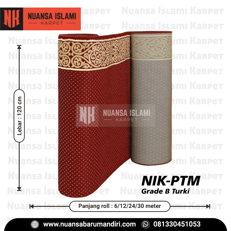 Karpet Masjid Grade B NIK PTM Merah Motif di Sidoarjo