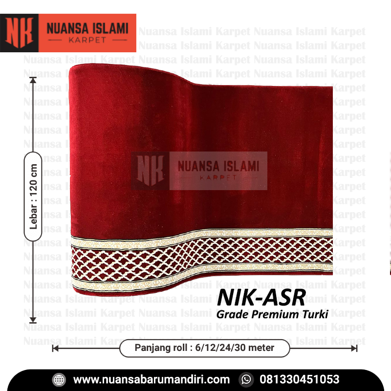 Karpet Masjid Grade Premium Deluxe Merah Polos di Sidoarjo