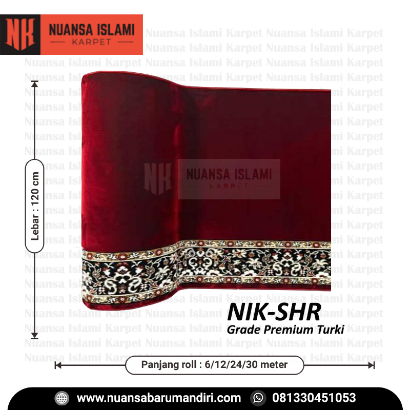 Karpet Masjid Grade Premium Deluxe Merah Polos di Sidoarjo
